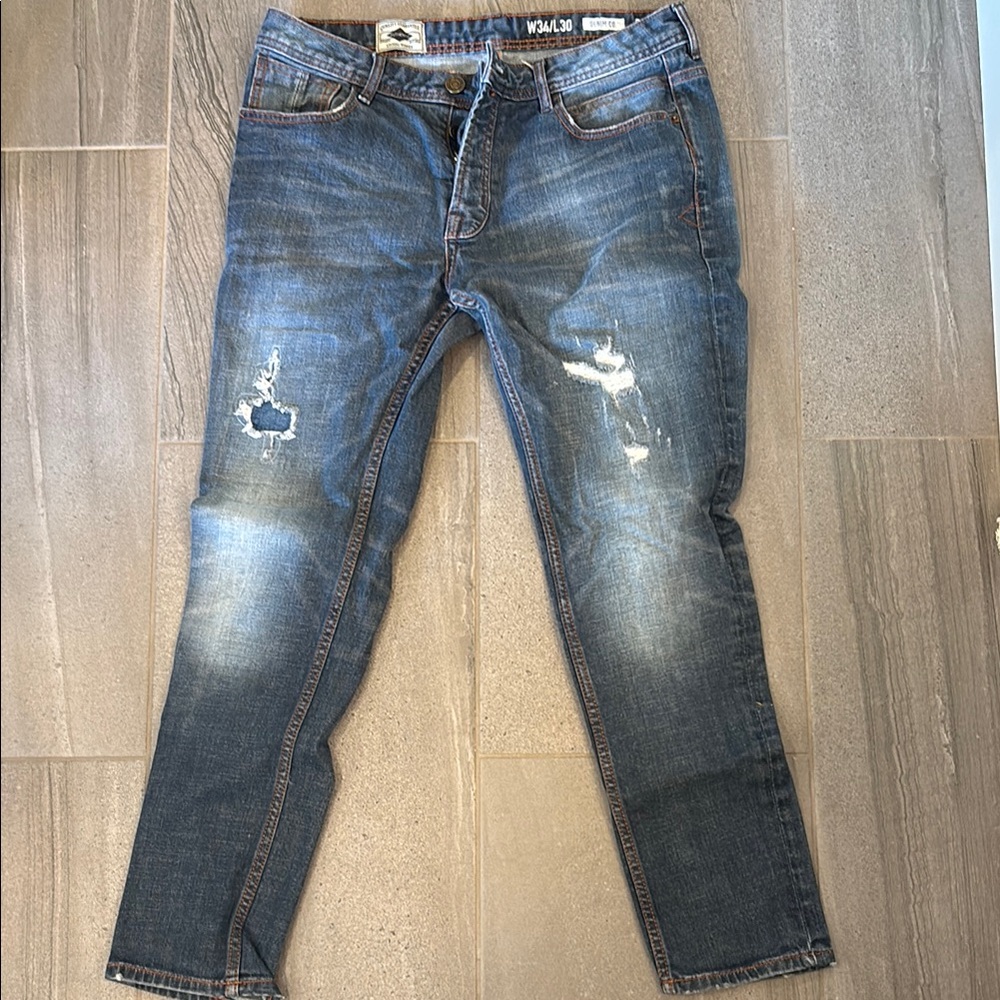 Men's Blue Distressed Jeans